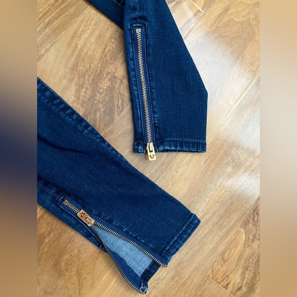 $229‼️TRUE RELIGION Super Skinny Jeans Buddha Big Stitch Ankle Mid Rise Y2K Dark - Picture 5 of 11